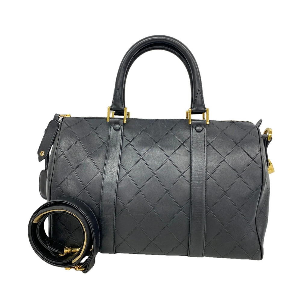 Chanel Bicolore Lambskin Handbag, Black, 2-way Bag for Women